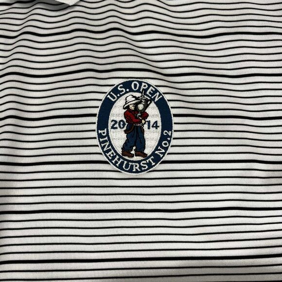 Adidas Polo Men’s 2XL Striped Golf Shirt Pinehurst US Open 2014 Climalite White - Picture 6 of 9